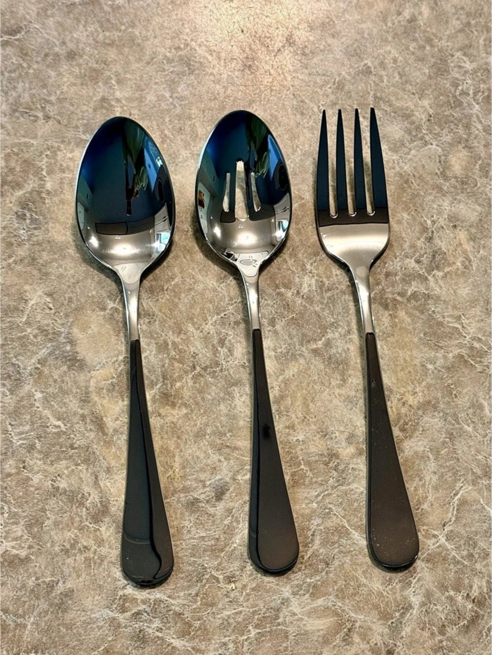 Liberty Tabletop Flatware Set of 3 - Serving Spoon/Pierced Spoon/Meat Fork